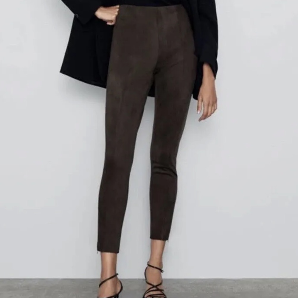 Zara Brown Suede Leggings